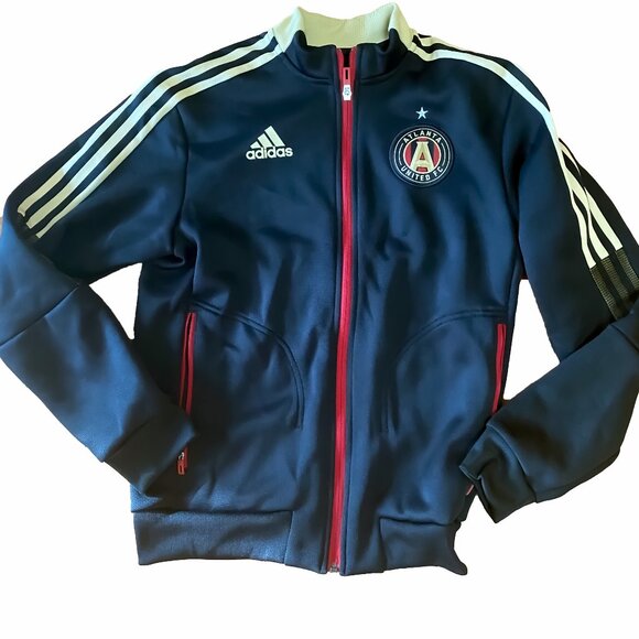 ADIDAS UNITED Black 3 Gold Stripe Track Jacket Size XS